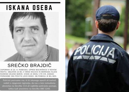 NA BEGU ZAPORNIK: Izpred bolnišnice pobegnil bos in s povito roko (FOTO)