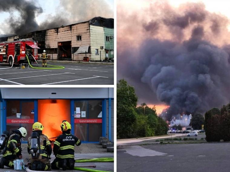 STRAŠLJIV PRIZOR OB ZORI: Tovarna gorela kot bakla, zaradi gostega dima sprožili alarm (FOTO)